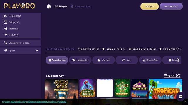 PlayOro casino screenshot